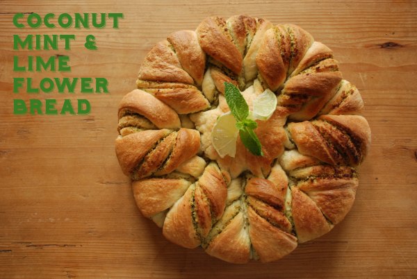 Coconut Mint & Lime Flower Bread // by veggiephile